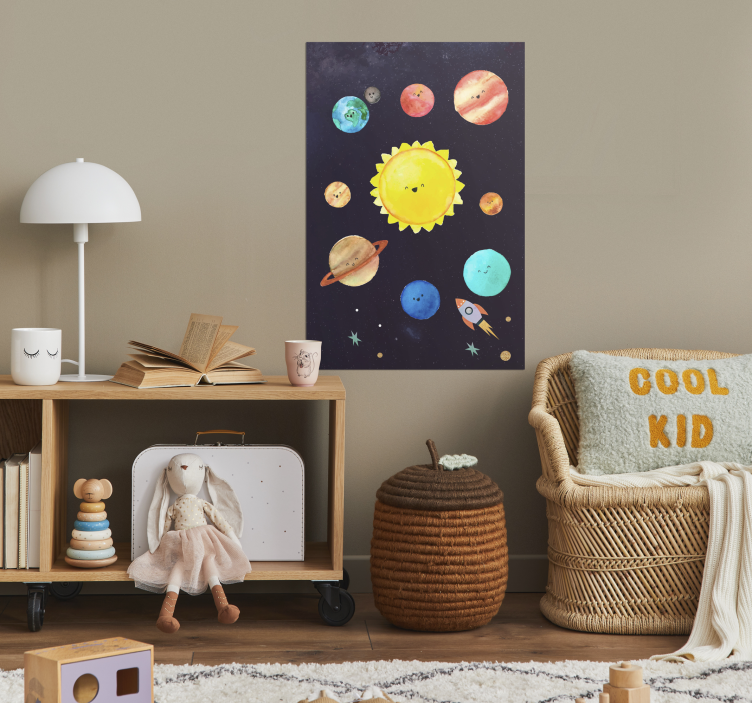 Poster Kinderzimmer das Sonnensystem für Kinder. - TenStickers