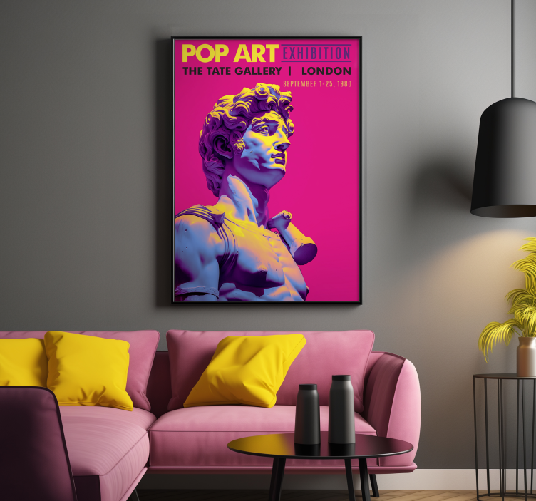 Poster Wohnzimmer pop-art-ausstellung - TenStickers