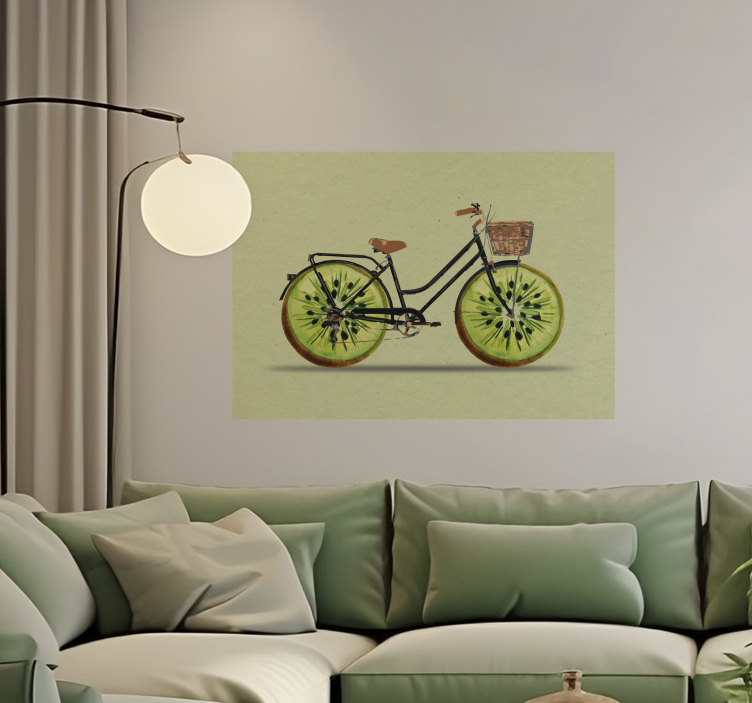 Poster Kiwi Fahrrad in grün - TenStickers