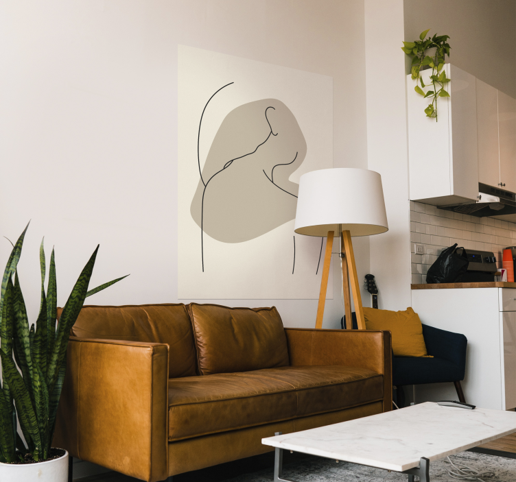 Poster mit abstrakter strichgrafik - TenStickers