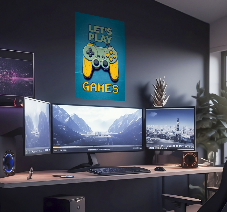 Poster Teenagerzimmer lasst uns Spiele spielen! - TenStickers
