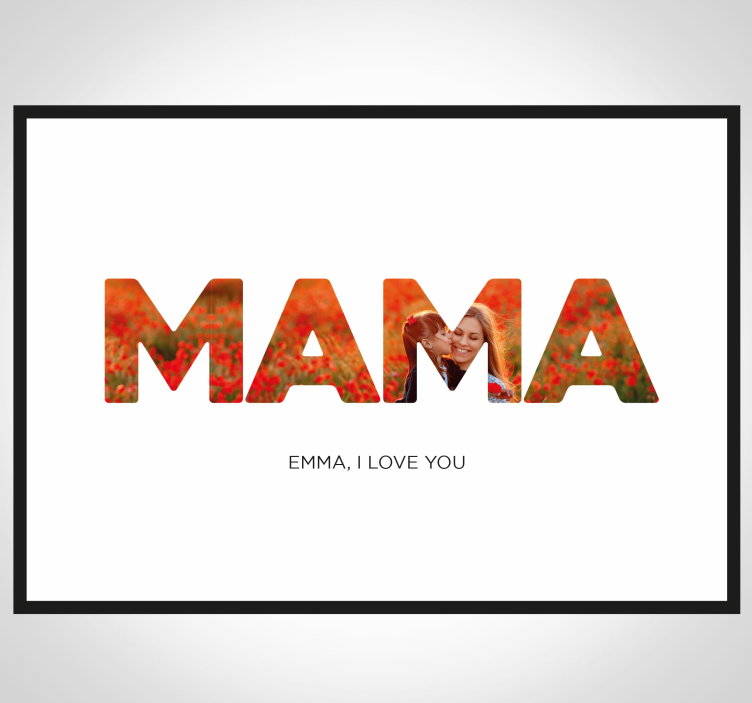 Poster Wohnzimmer Mama, I love you - TenStickers