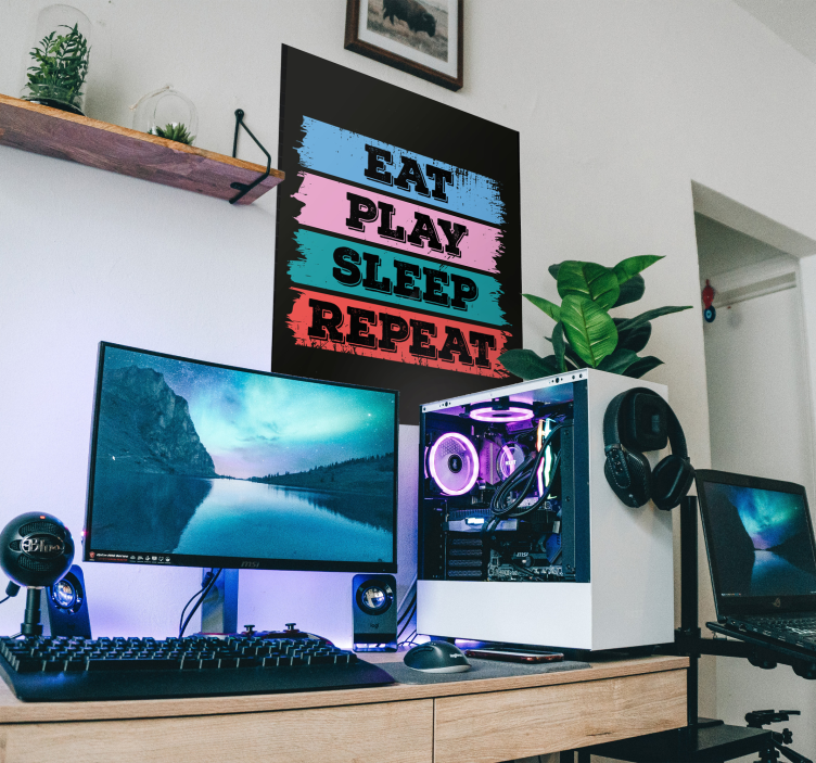 Spiel essen schlafen posterdruck - TenStickers