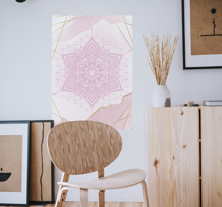 Zen Poster Wasserfarben Mandala rosa - TenStickers