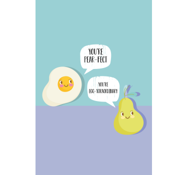 Poster küche ei und birne wortspiel - TenStickers