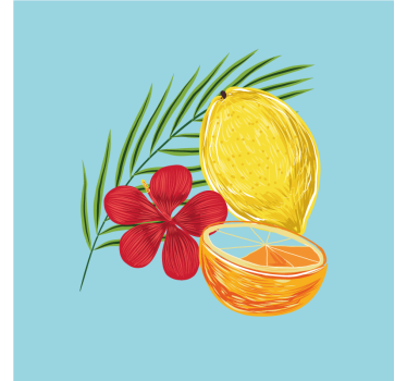 Poster küche pastell zitronen früchte design - TenStickers