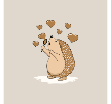 Poster küche igel mit liebesherzen - TenStickers