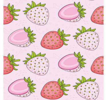 Poster küche nahtlose pinke und rote erdbeeren - TenStickers