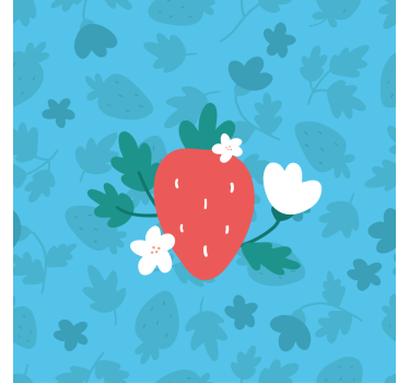 Poster küche bunte früchte und blumenmuster - TenStickers