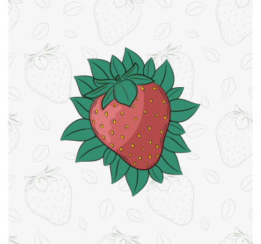 Poster küche saftige erdbeeren grüne blätter - TenStickers