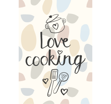 Poster küche liebe fürs kochen - TenStickers