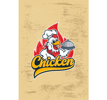 Poster küche vintage huhn koch - TenStickers