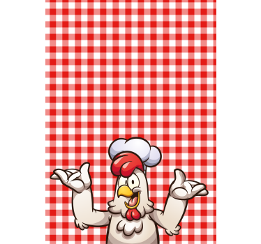 Poster küche mit cartoon-hühnchen koch - TenStickers