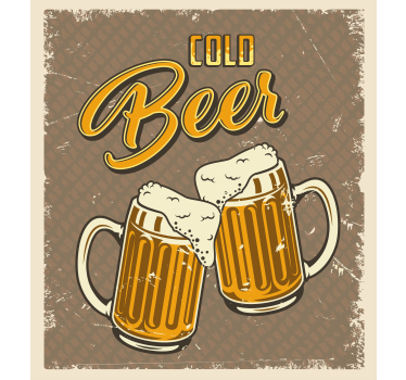 Poster küche retro effekt kaltes bier - TenStickers