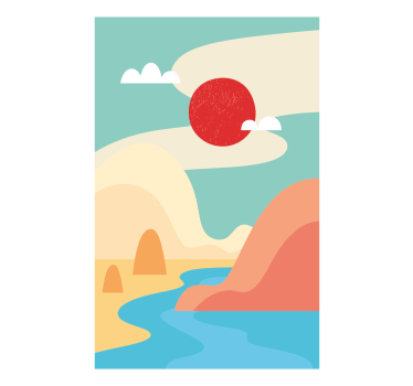 Poster landschaft abstrakte naturszene - TenStickers