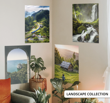Landschaft zugplakat - TenStickers