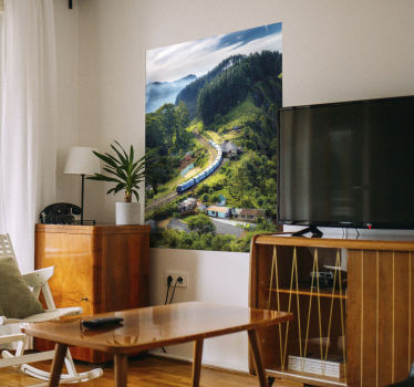 Landschaft zugplakat - TenStickers