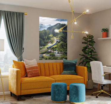 Landschaft zugplakat - TenStickers