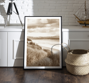Poster Landschaft küstenlandschaft in sepiatönen - TenStickers