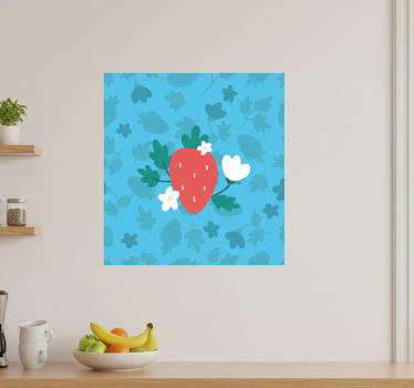 Poster küche bunte früchte und blumenmuster - TenStickers