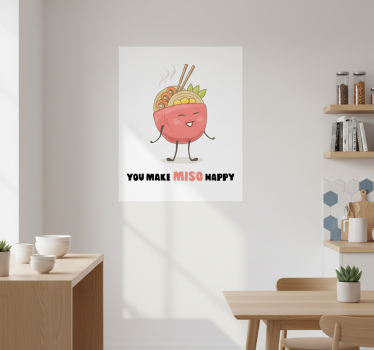 Poster küche du machst mich glücklich spruch - TenStickers