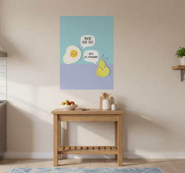 Poster küche ei und birne wortspiel - TenStickers