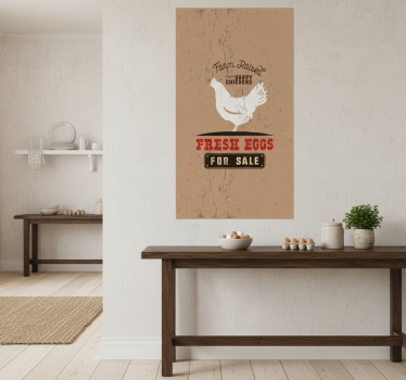 Poster küche frische eier weiße hühner - TenStickers
