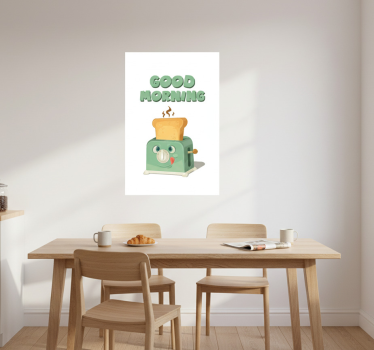 Poster küche guten morgen mit toaster - TenStickers