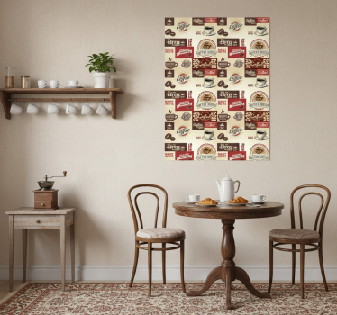 Poster küche im retro-kaffee stil - TenStickers