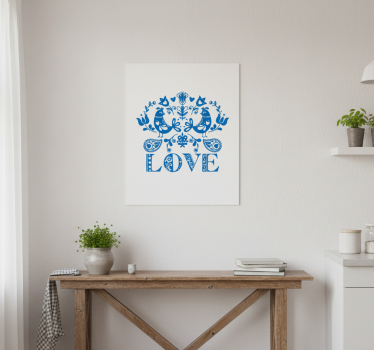 Poster küche liebe zeichen aus polnischen blumen - TenStickers