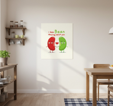 Poster küche lustiger spruch mit bohnen - TenStickers