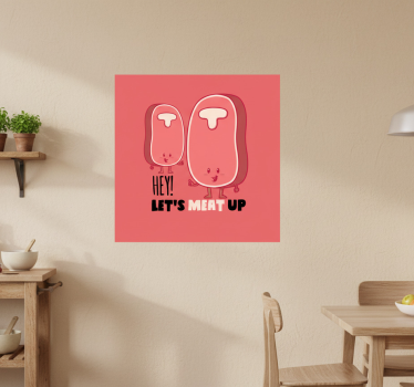 Poster küche lustiger spruch mit fleisch - TenStickers