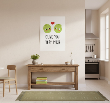 Poster küche lustiger spruch mit oliven - TenStickers