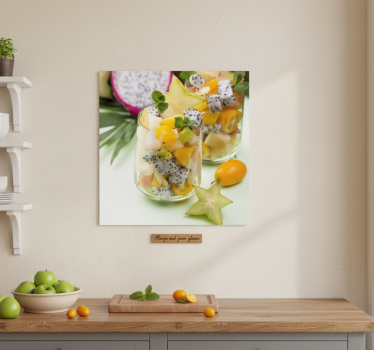 Poster küche mango und grüne gläser - TenStickers