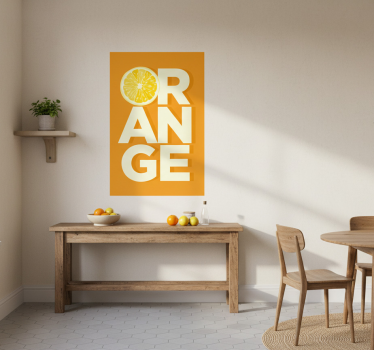 Poster küche mit geschnittenem orangentext - TenStickers