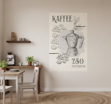 Poster küche mit kaffee-muster - TenStickers