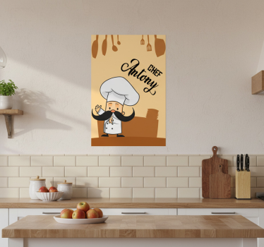 Poster küche mit personalisiertem koch - TenStickers