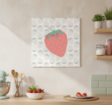 Poster küche nahtloses erdbeermuster pastell - TenStickers
