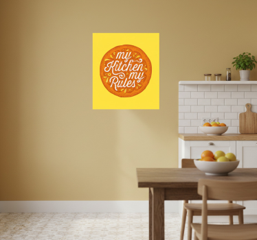 Poster küche orange handgezeichnete küche - TenStickers