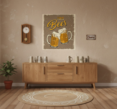 Poster küche retro effekt kaltes bier - TenStickers