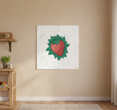 Poster küche saftige erdbeeren grüne blätter - TenStickers