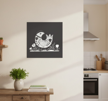 Poster küche stolze hühner mit polnischem blumenmuster - TenStickers