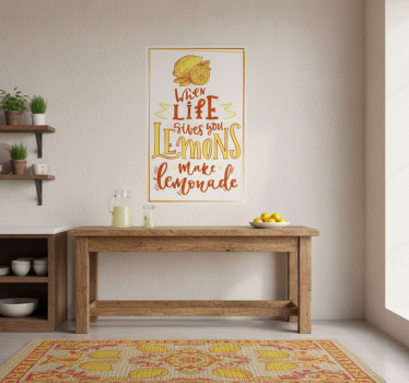 Poster küche zitat mit zitronenskizze - TenStickers