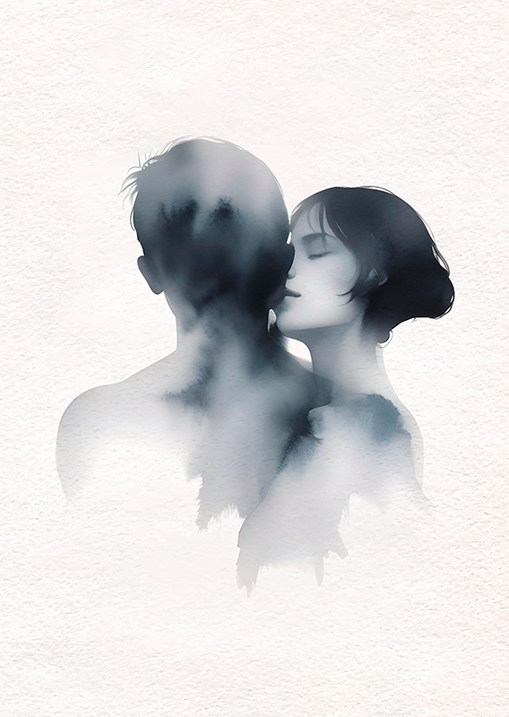 Minimalistisches Poster schönes paar - TenStickers