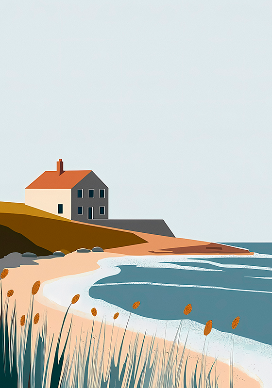 Poster künstlerische Zeichnung ruhiges leben - TenStickers