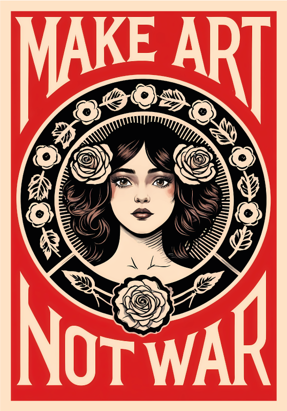 Kunstdrucke make art not war - TenStickers