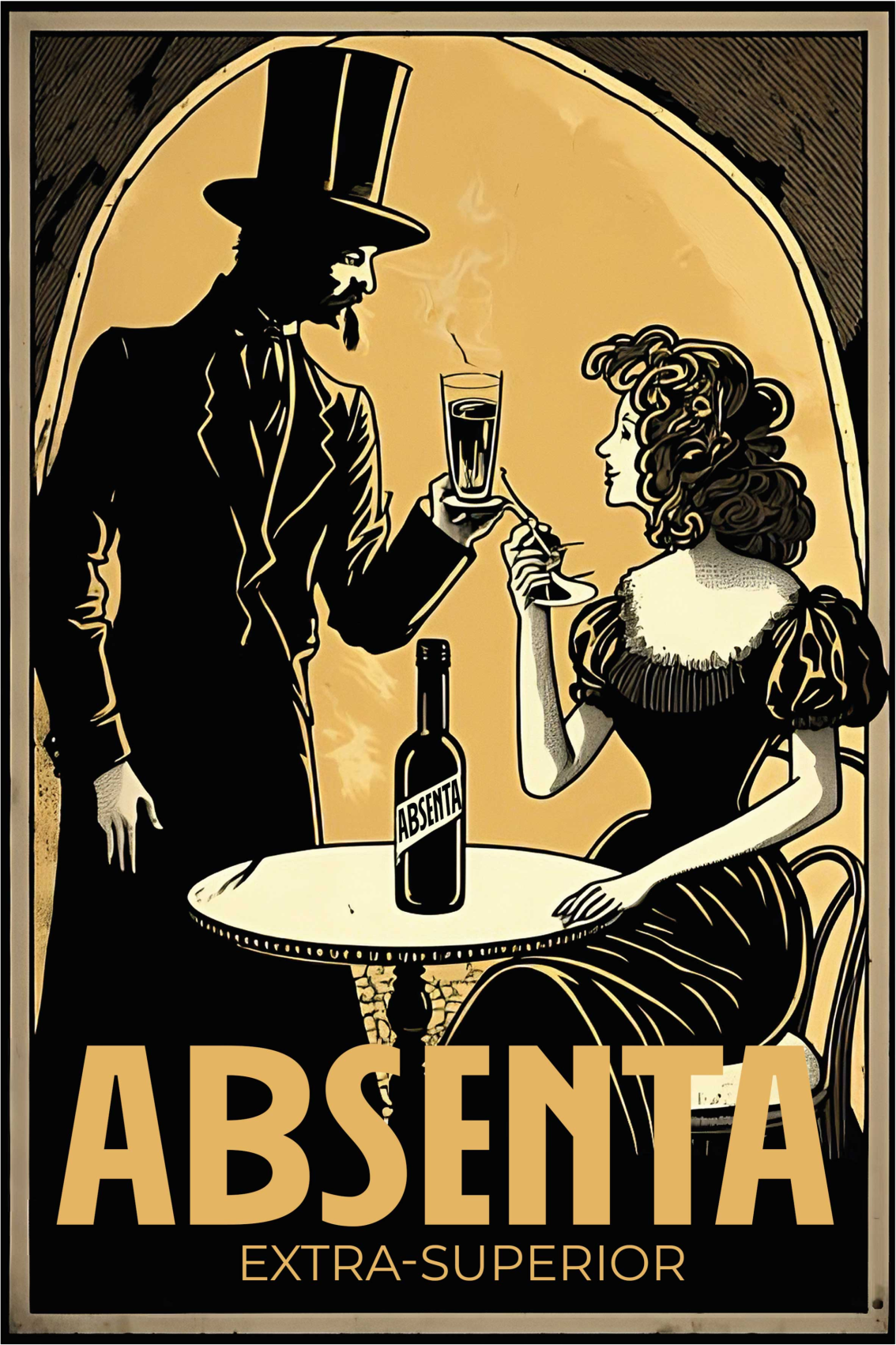Poster küche mit absinthe likör - TenStickers