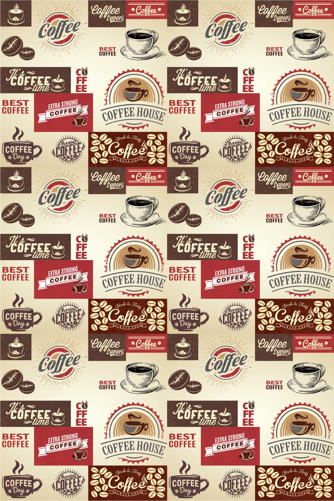 Poster küche im retro-kaffee stil - TenStickers