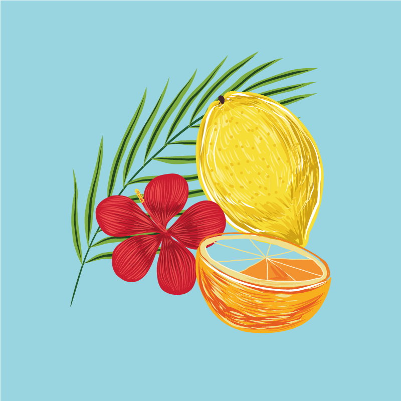 Poster küche pastell zitronen früchte design - TenStickers