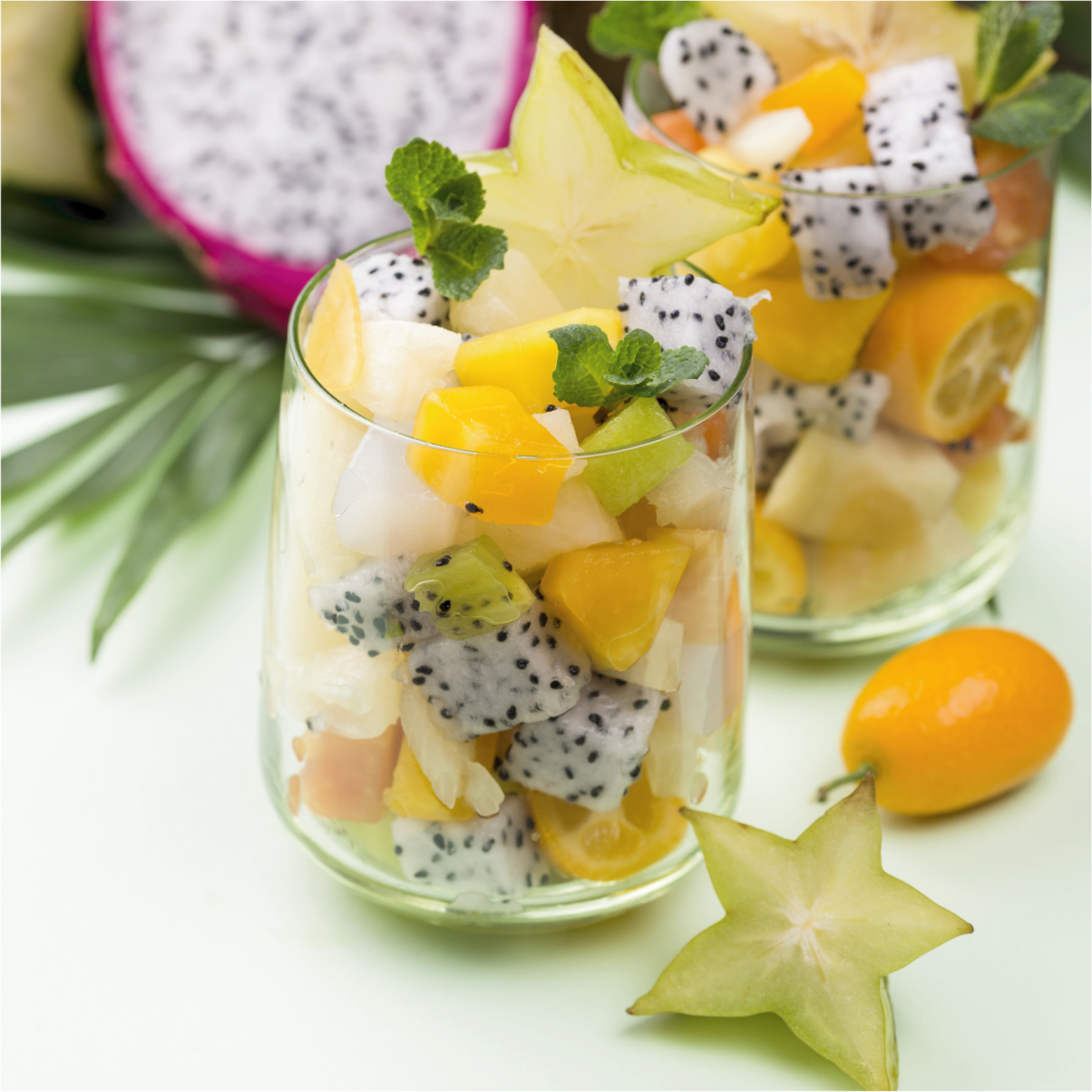 Poster küche mango und grüne gläser - TenStickers